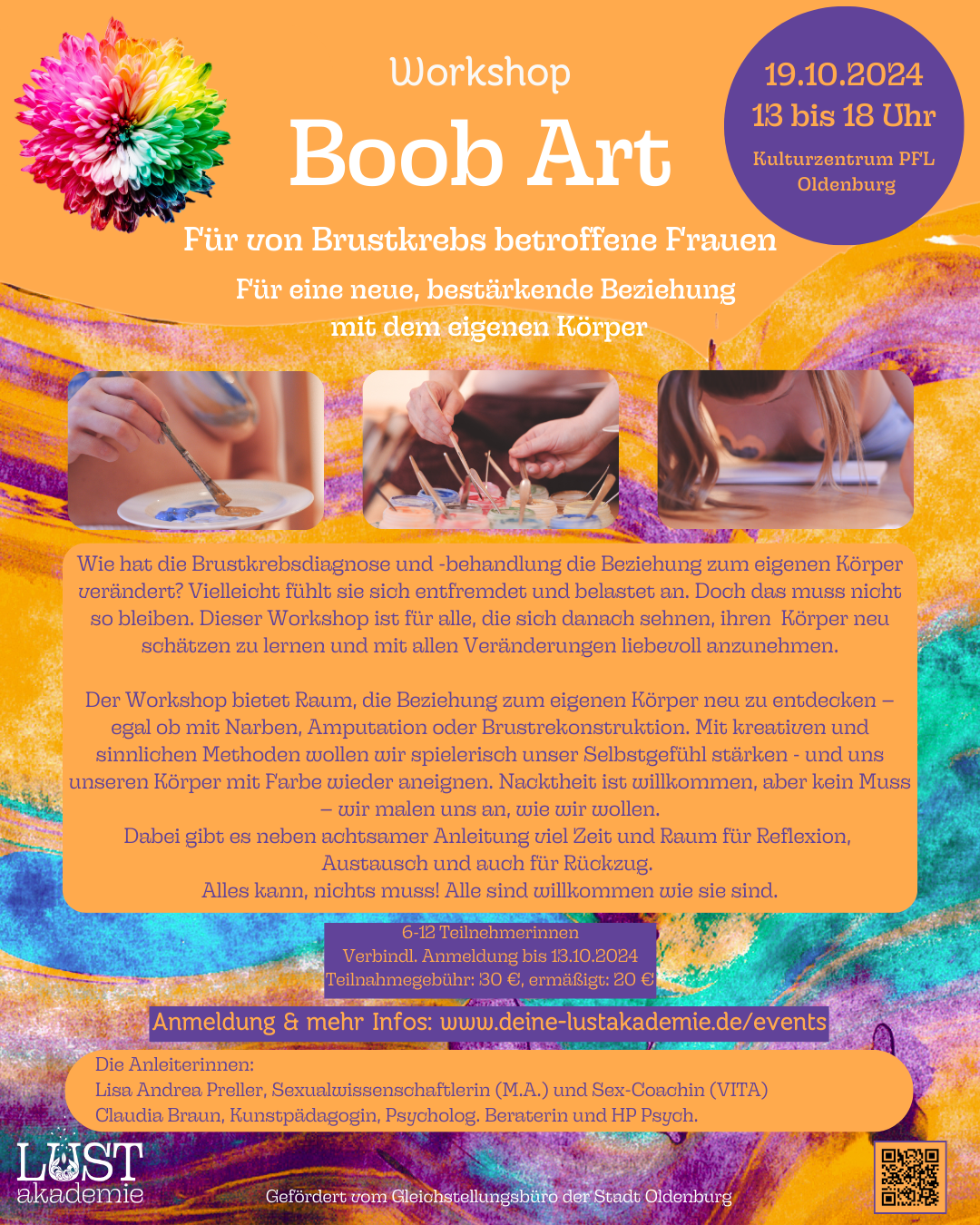 Boob Art für Brustkrebsbetroffene Flyer